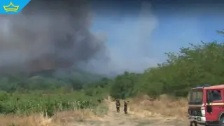 Евакуираха дом за възрастни хора заради голям пожар край Сунгурларе (видео)