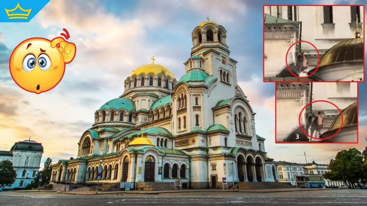 Засякоха полугол мъж да се катери по "Александър Невски" в София
