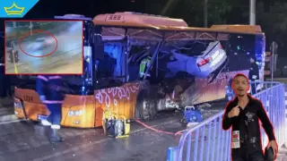 Нови кадри от катастрофата с автобус в София показват скоростта, с която се е движила колата (видео)