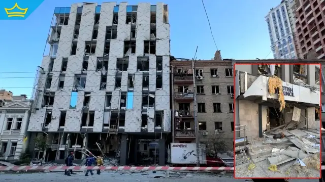 Руска въздушна атака порази сградата на Британския съвет в Киев (видео)