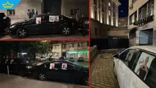 Служебните входове на Народното събрание осъмнаха блокирани от коли в знак на протест срещу ареста на Благомир Коцев (снимки)