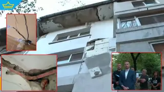 Евакуирани принудително от жилищен блок обвиняват строежа на метрото за случващото се (видео)