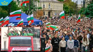 Българи Юнаци: Волейболистите ни се срещат с хиляди фенове пред "Александър Невски" (видео)