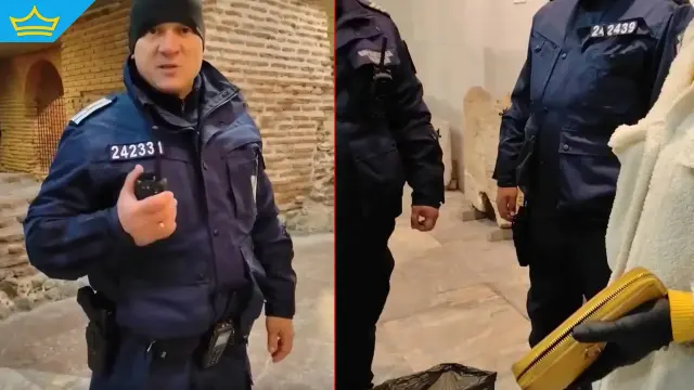 Полицаи карат жена да изхвърли отпадъците си в подлеза на Президентството, за да не ги използва за протест пред Парламента (видео)