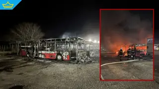 Пожар в транспортната база на Костинброд изпепели няколко автобуса