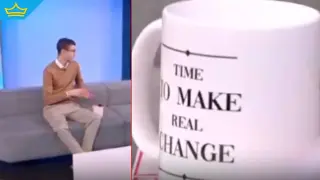 Мартин Атанасов от "Черна писта" подари на bTV чаша "Time to make real change" (видео)