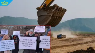 Граждани излязоха на протест срещу варовикова кариера край Велико Търново (видео)