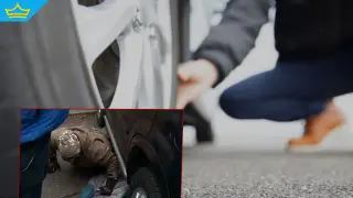 Мъж спа под колата си, след като крадци два пъти задигнаха регистрационните му табели (видео)