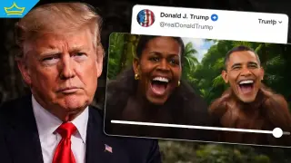 Тръмп удари дъното: пусна видео с Обама като маймуни