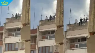 Опасно поведение: младежи рискуват живота си на покрив на 21-етажен блок в София (видео)