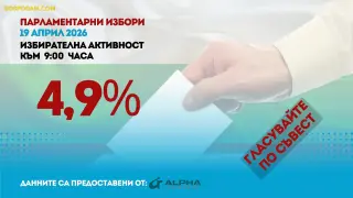 Избирателната активност към 9:00 часа надминава с малко тази от изборите през 2024 г.