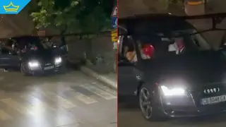 Младежи дишат райски газ зад волана на автомобил в София (видео)