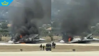 Гръцки F-16 се запали след аварийно кацане на летище Закинтос  (видео)