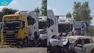 Катастрофа затрудни движението по Е-79 край Симитли (видео)