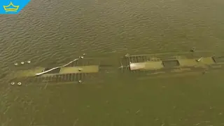 Рекордно ниските води на Дунав разкриха потънали кораби от Втората световна война (видео)