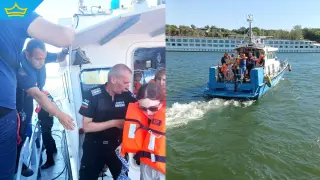 Евакуираха пътниците от заседналия край Видин круизен кораб (видео)