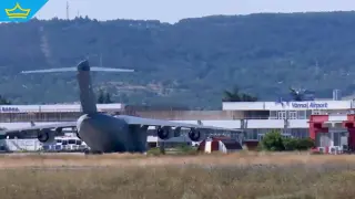 Военен самолет се появи на гражданското летище във Варна (видео)