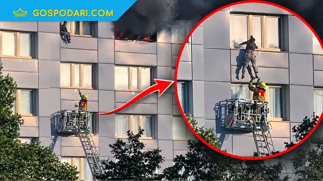 Скок от 11-ия етаж: пожарникар спаси жена от горяща сграда в Берлин (видео)