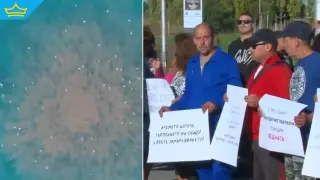 Протестиращи блокират пътя Бургас-Варна с искане за нова пречиствателна станция (видео)
