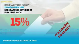 Обявиха избирателната активност към 15:00 часа