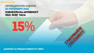 Обявиха избирателната активност към 15:00 часа