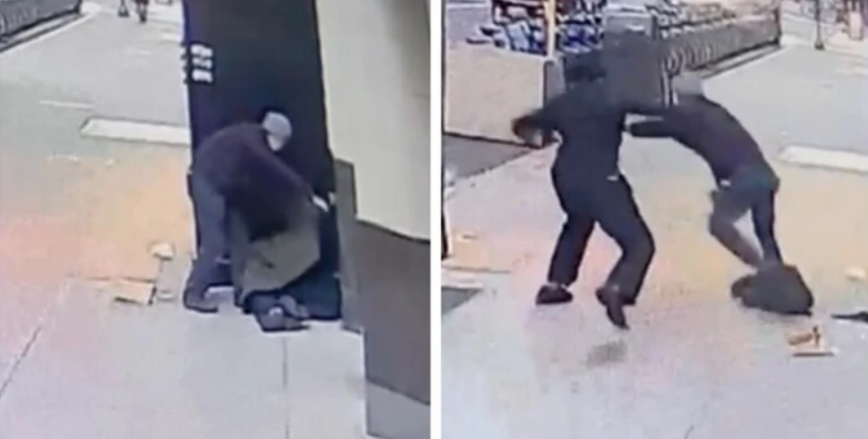 Бездомник в САЩ напада възрастен мъж, решил да му помогне (видео)