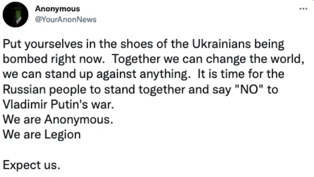 Хакерите от Anonymous обявиха кибервойна на Русия